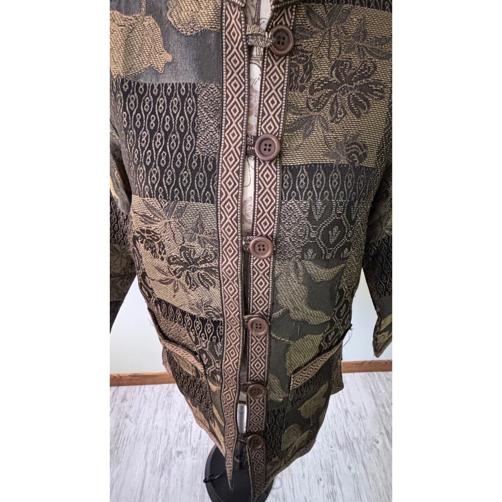 Tudor Court Patchwork Jacket Blazer Womens Size M Kimono Style Buttons - Picture 5 of 10